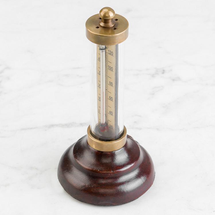 Круглый термометр на кожаной подставке Round Leather Base Thermometer