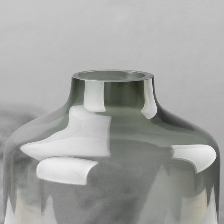 Высокая серая стеклянная ваза Колба Bulbous Grey Glass Vase Tall