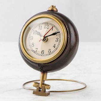 Настольные часы Round Leather Clock On Brass Stand