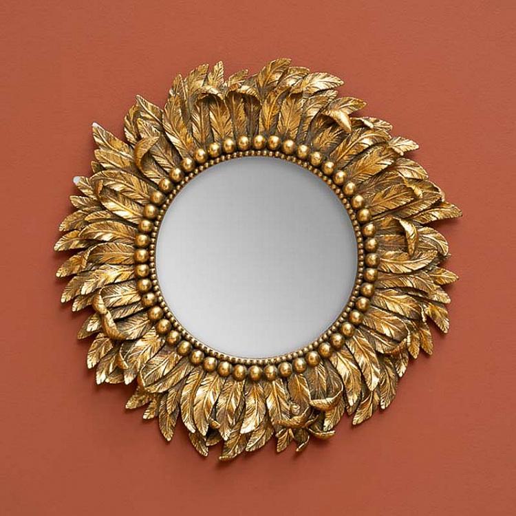 Зеркало в золотой раме Оперение Plumage Golden Mirror