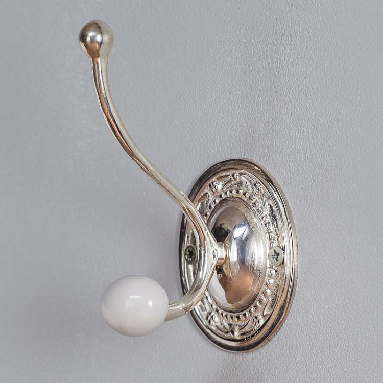 Двухрожковый серебряный крючок Antique Silver Hook