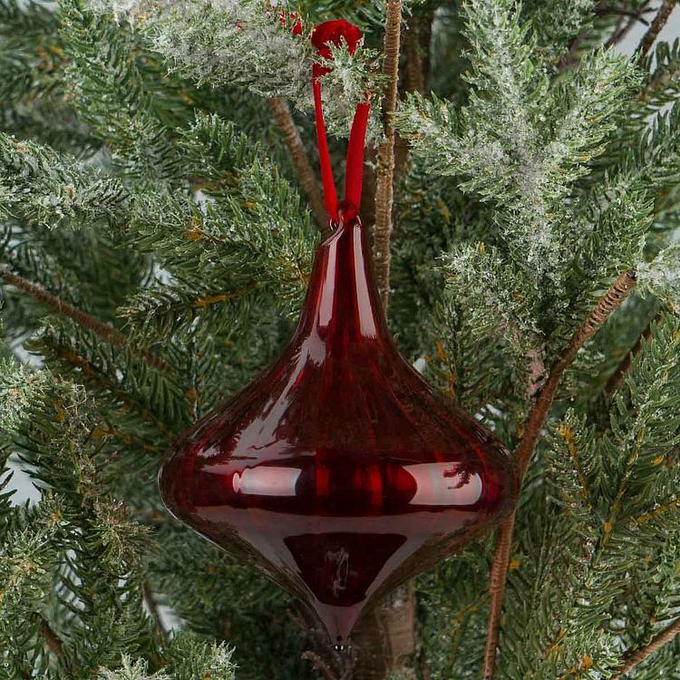 Ёлочная игрушка Красная юла Spinning Top Red 12 cm