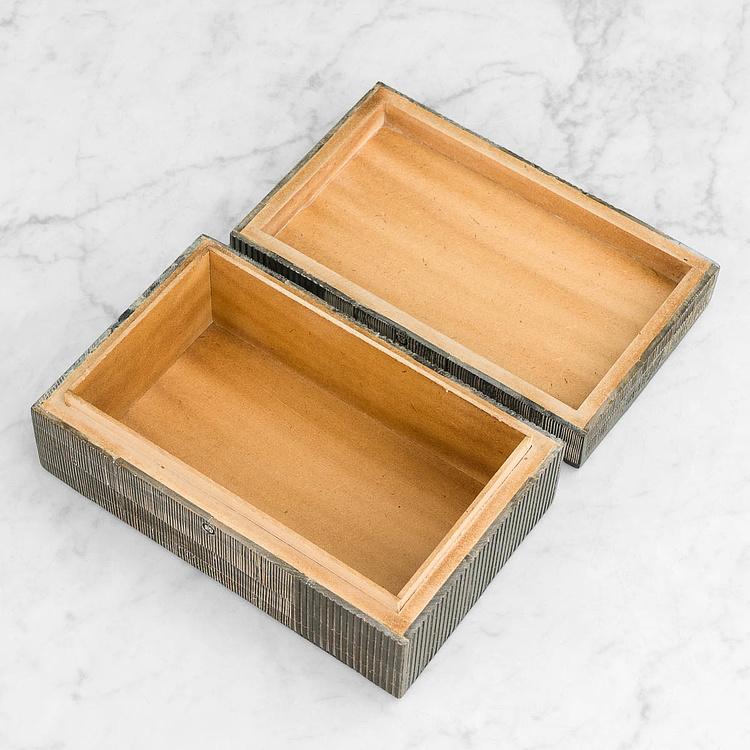 Шкатулка из рога Эмир, L Emir Horn Box Grey And Black Large