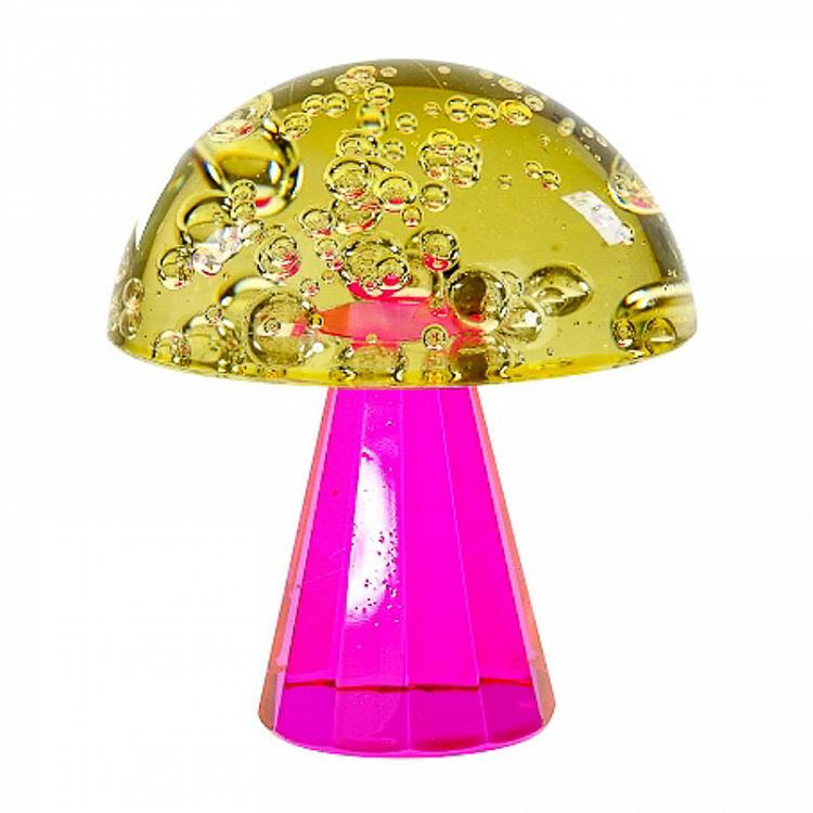 Статуэтка Розовый гриб с жёлтой шляпкой Decorative Mushroom Pink Yellow