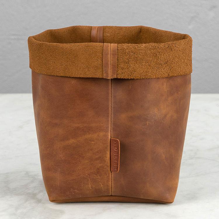 Кожаная корзина для хранения Leather Storage Basket