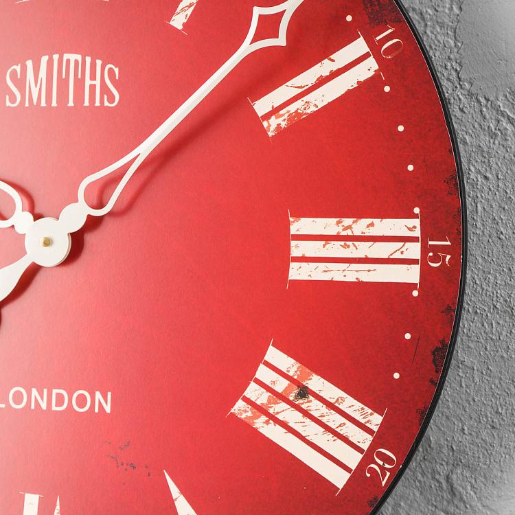 Красные настенные часы в античном стиле Смитс Antique Style Smiths Wall Clock Red