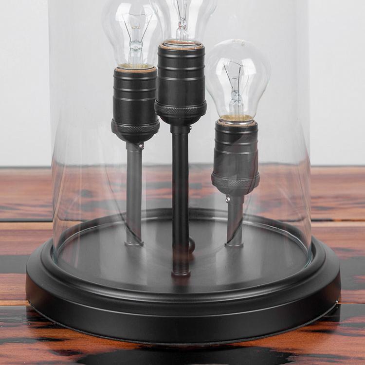 Настольная лампа Колба с 3-мя лампами Black Base Dome With 3 Bulbs Holders