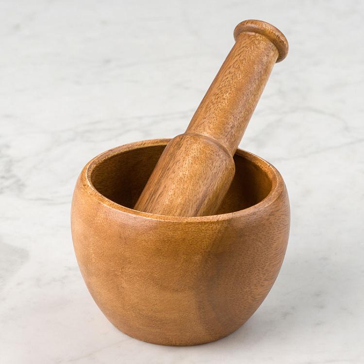 Деревянная ступка с пестиком Органик Organic Mortar And Pestle