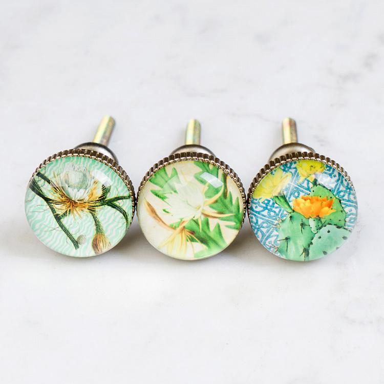 Набор из трёх мебельных ручек с цветочным рисунком Set Of 3 Knobs Floral