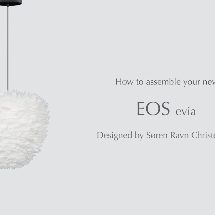 Подвесной светильник Эос Эвиа, белые перья, белый провод, L Eos Evia Hanging Lamp White Feathers White Cord Large