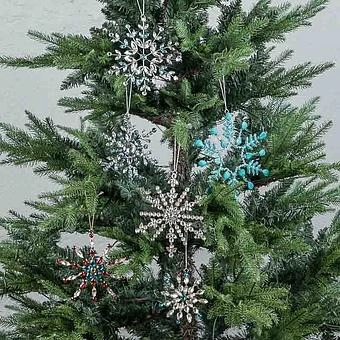 Ёлочная игрушка Silver Blue Stones Snowflake Silver 15 cm - ракурс 7