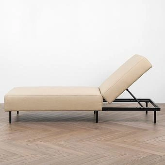 Садовый шезлонг-лежак Chic Lounger, Black акриловая ткань Heather Beige - ракурс 3