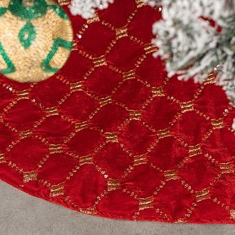 Коврик-юбка под ёлку Christmas Tree Skirt Red And Gold 93 cm - ракурс 5