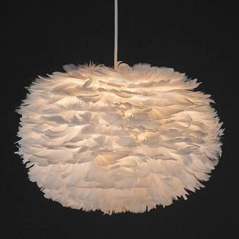 Подвесной светильник Eos Hanging Lamp With White Cord Medium перья White Feathers