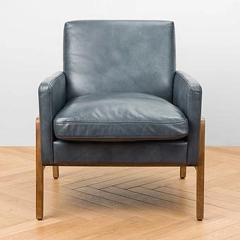 Кресло Cupertino Chair RM натуральная кожа Dark Blue Master - ракурс 2