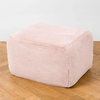 Пуфик Alaska Rectangular Pouf Small искусственный мех Mongolia Cream - ракурс 2