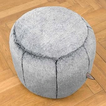 Пуфик Alaska Round Pouf Small искусственный мех Mongolia Cream - ракурс 4