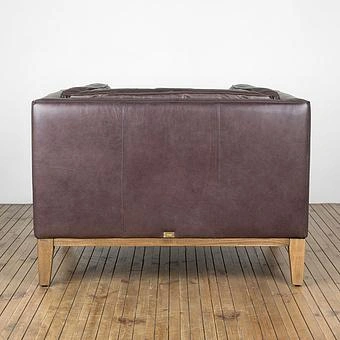 Кресло Bench 1 Seater натуральная кожа Riders Gunmetal - ракурс 4