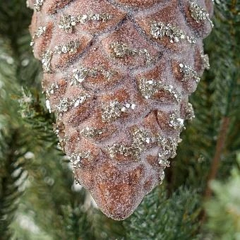 Ёлочная игрушка Snowy Cone Ball Brown 15 cm - ракурс 4
