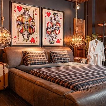 Двуспальная кровать-реклайнер Toro Motion Bed US King натуральная кожа Freehand Waxed Bark - ракурс 19