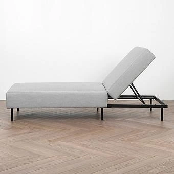 Садовый шезлонг-лежак Chic Lounger, Black акриловая ткань Lead Chine - ракурс 3