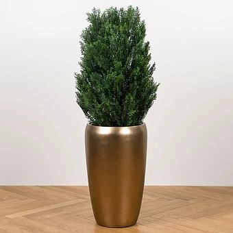 Кашпо Effectory Metal Tall Pot Matte Gold Large - ракурс 7