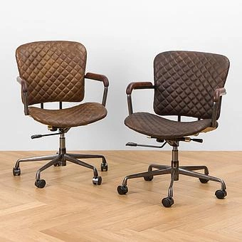 Кресло Ufficio Milano Armchair, Red Brown Wood D натуральная кожа Mocha - ракурс 17