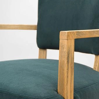 Стул Mami Dining Chair With Arms, Oak Brown полиэстер Maldives Blue - ракурс 8