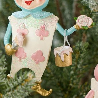 Набор из 2-х ёлочных игрушек Set Of 2 Playing Card Men Pink Blue 10 cm - ракурс 5