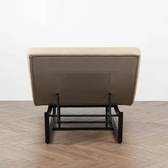 Садовый шезлонг-лежак Wave Lounger, Black акриловая ткань Heather Beige - ракурс 5