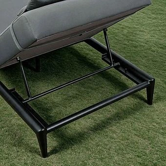 Садовый шезлонг-лежак Dune Lounger, Black акриловая ткань Anthracite Carbon - ракурс 7