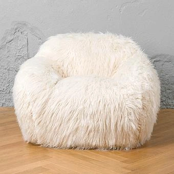Кресло Snug Chair искусственный мех Big Bear Grey - ракурс 3