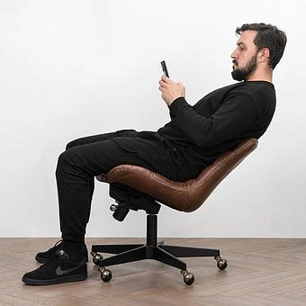 Кресло Madison Office Chair RM натуральная кожа Brown Franco - ракурс 9
