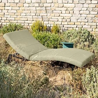 Садовый шезлонг-лежак Wave Lounger, Black акриловая ткань Almond - ракурс 9