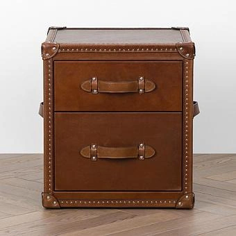 Тумба-сундук Harrison Trunk A натуральная кожа Vector Dark Brown - ракурс 2