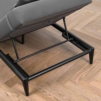 Садовый шезлонг-лежак Dune Lounger, Black акриловая ткань Anthracite Carbon - ракурс 7
