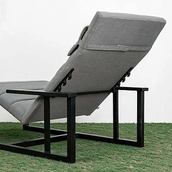 Садовый шезлонг-лежак Roxy Lounger, Black акриловая ткань Flanelle - ракурс 8