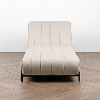 Садовый шезлонг-лежак Luna Lounger, Black акриловая ткань Light Stone - ракурс 2