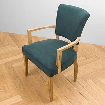 Стул Mami Dining Chair With Arms, Oak Brown полиэстер Maldives Blue - ракурс 6