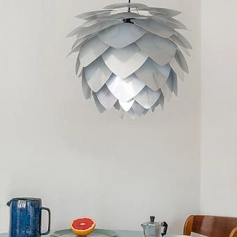 Подвесной светильник Silvia Hanging Lamp With Black Cord Medium пластик Brushed Steel Plastic - ракурс 3