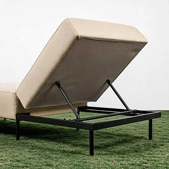 Садовый шезлонг-лежак Chic Lounger, Black акриловая ткань Lead Chine - ракурс 7