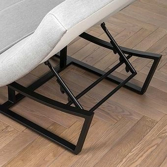 Садовый шезлонг-лежак Wave Lounger, Black акриловая ткань Lead Chine - ракурс 7