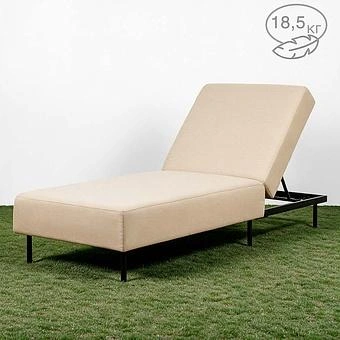 Садовый шезлонг-лежак Chic Lounger, Black акриловая ткань Lead Chine