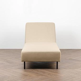 Садовый шезлонг-лежак Chic Lounger, Black акриловая ткань Heather Beige - ракурс 2
