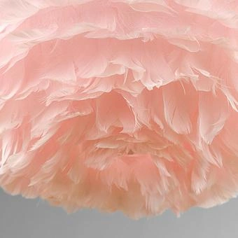 Подвесной светильник Eos Hanging Lamp With White Cord Medium перья Light Rose Feathers - ракурс 6