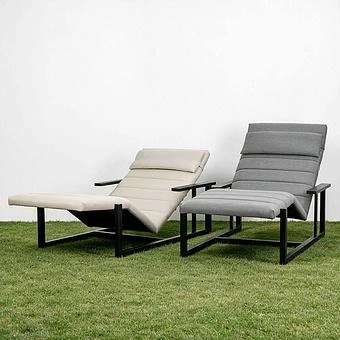 Садовый шезлонг-лежак Roxy Lounger, Black акриловая ткань Flanelle - ракурс 9