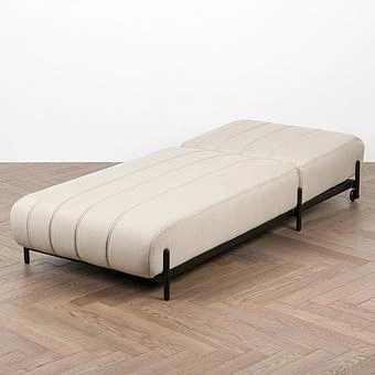 Садовый шезлонг-лежак Luna Lounger, Black акриловая ткань Light Stone - ракурс 6