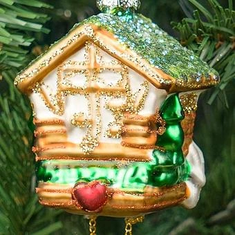 Ёлочная игрушка Glass Hanger Cuckoo Clock 8 cm - ракурс 6