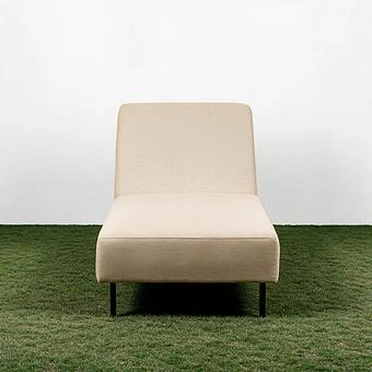Садовый шезлонг-лежак Chic Lounger, Black акриловая ткань Lead Chine - ракурс 2