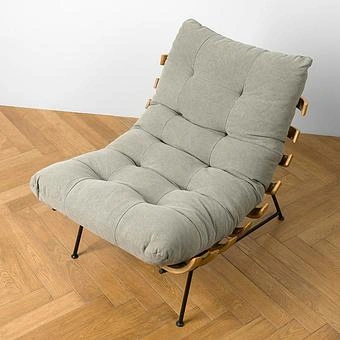 Кресло Capri Armchair, Black Matt Metal RM лён Olive Linen - ракурс 6